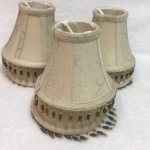 Linen, Beaded Chandelier Shades - Picture 1 of 8